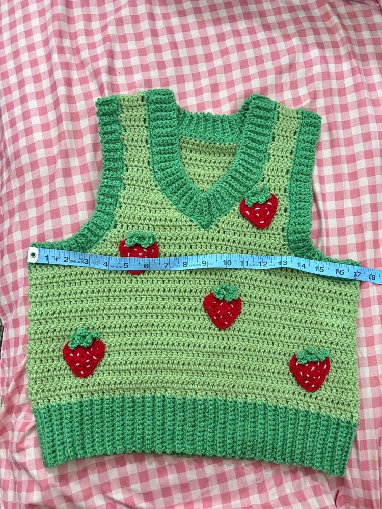 Crochet Strawberry sweater Vest Top