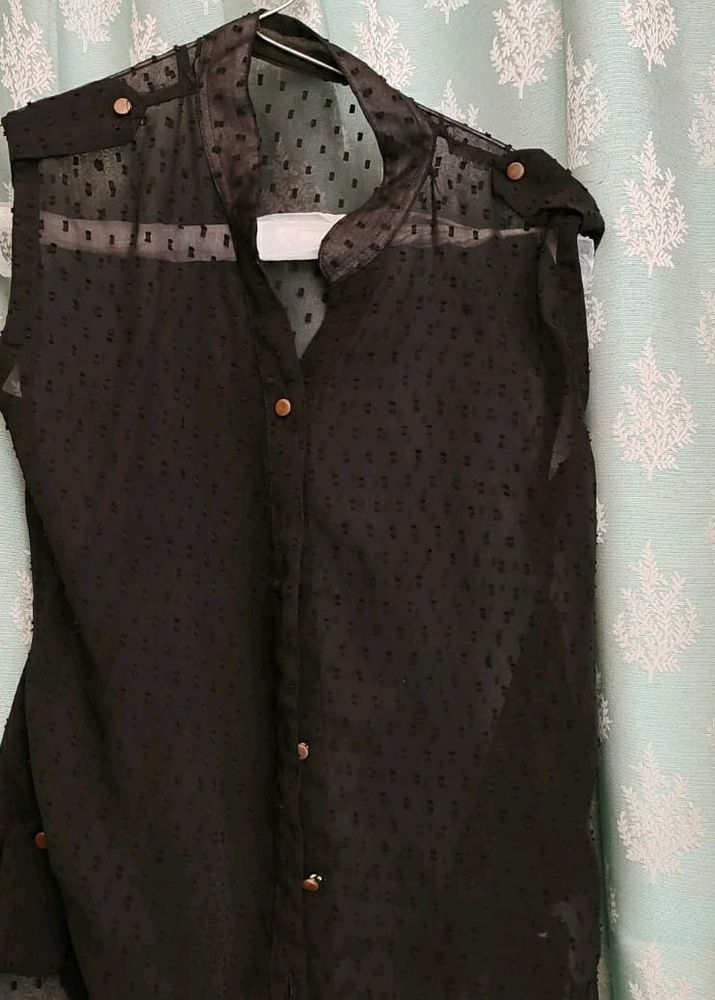 Chiffon Black Shirt