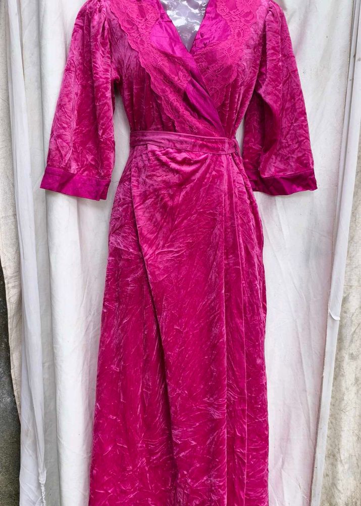83010. Pink Velvet Wrap Dress