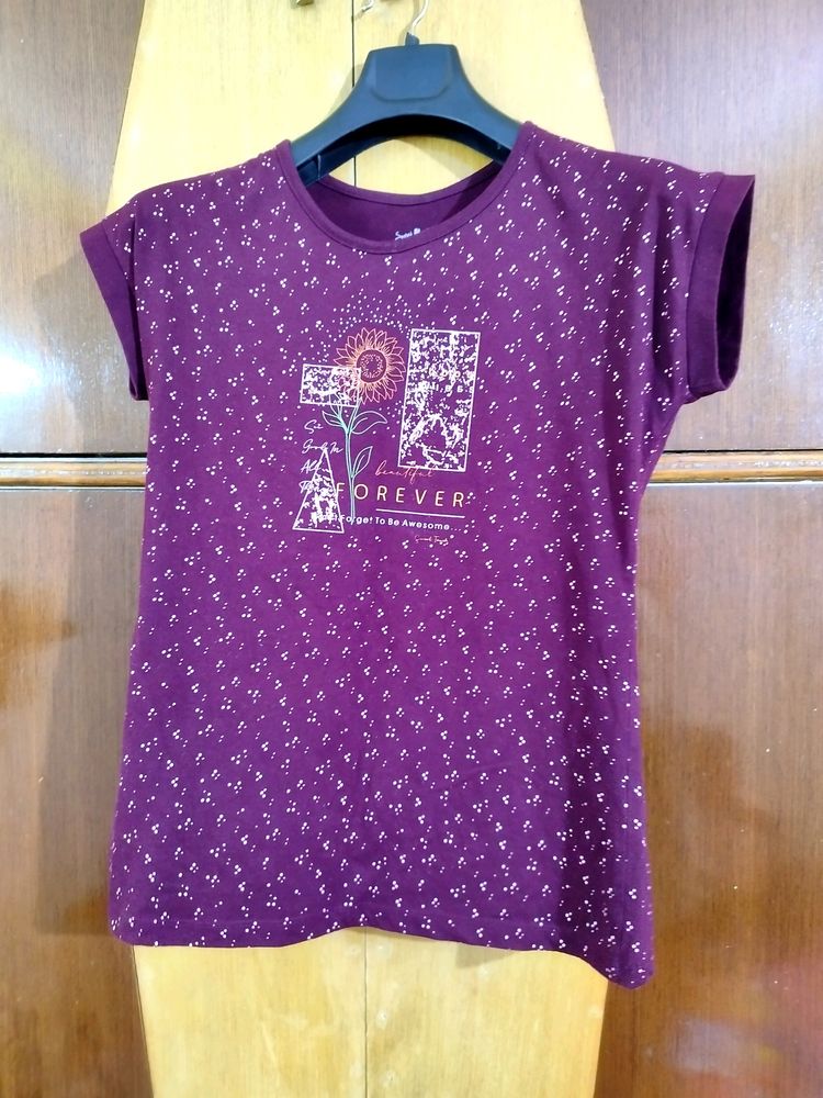 Purple Graphic Print Tee