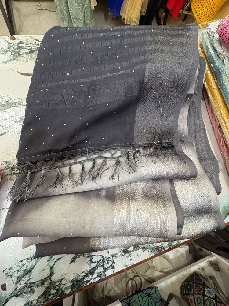 Contrast Brossaa Saree With Fully Stones