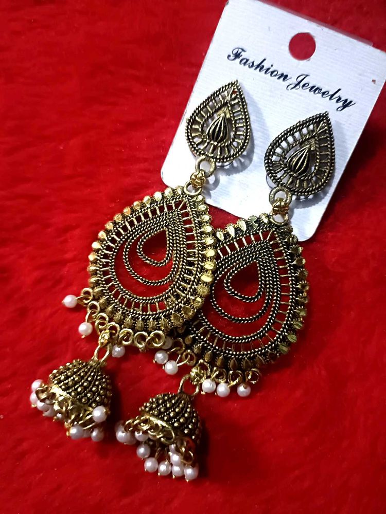 Golden Jhumka Earrings
