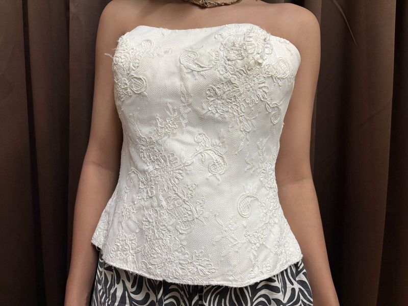 White Lace Corset Top