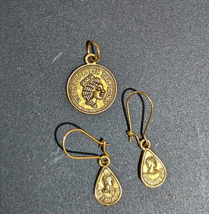 Coin Pendant &amp; Earring Set