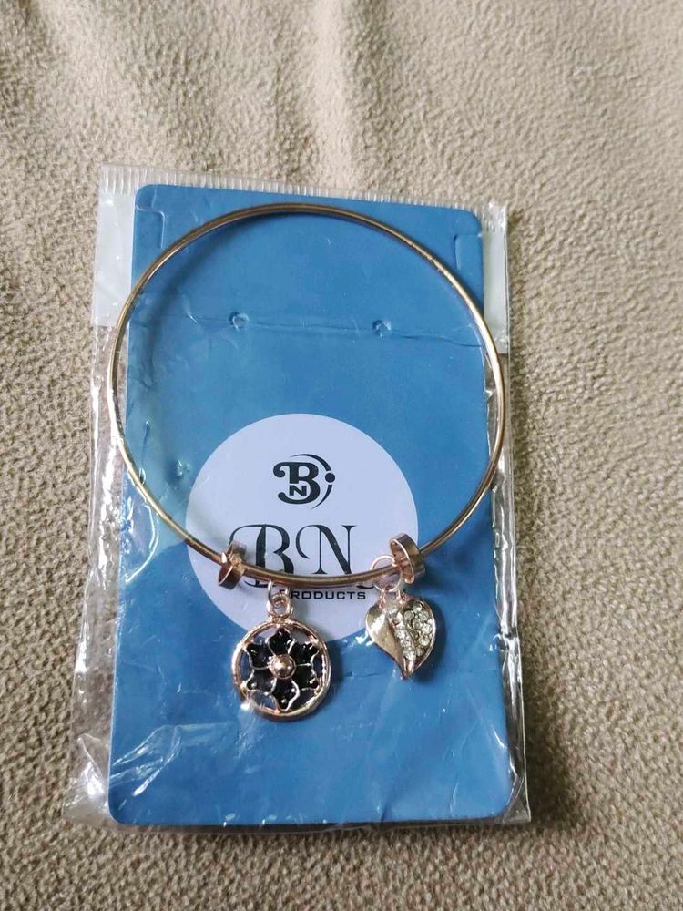 Rose Gold Charm Bangle Bracelet