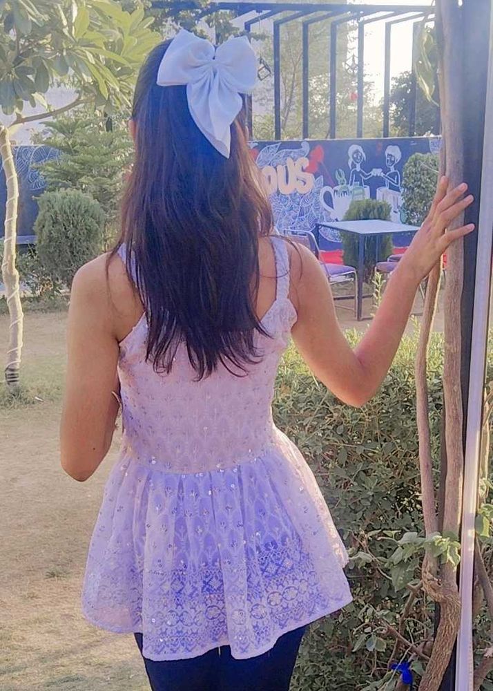 Lace Peplum Top