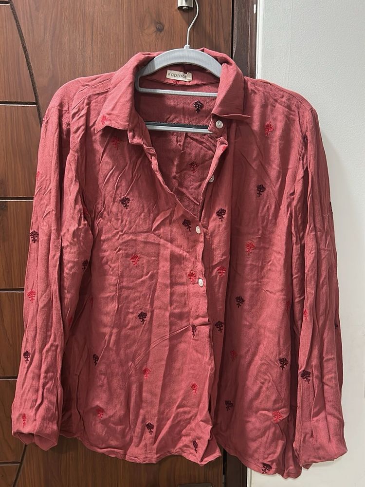 Brick Red Embroidered Co ord