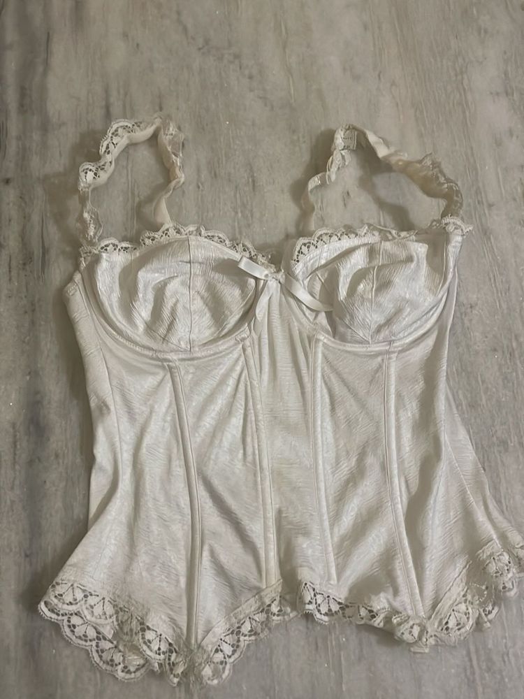 White Lace Corset Top