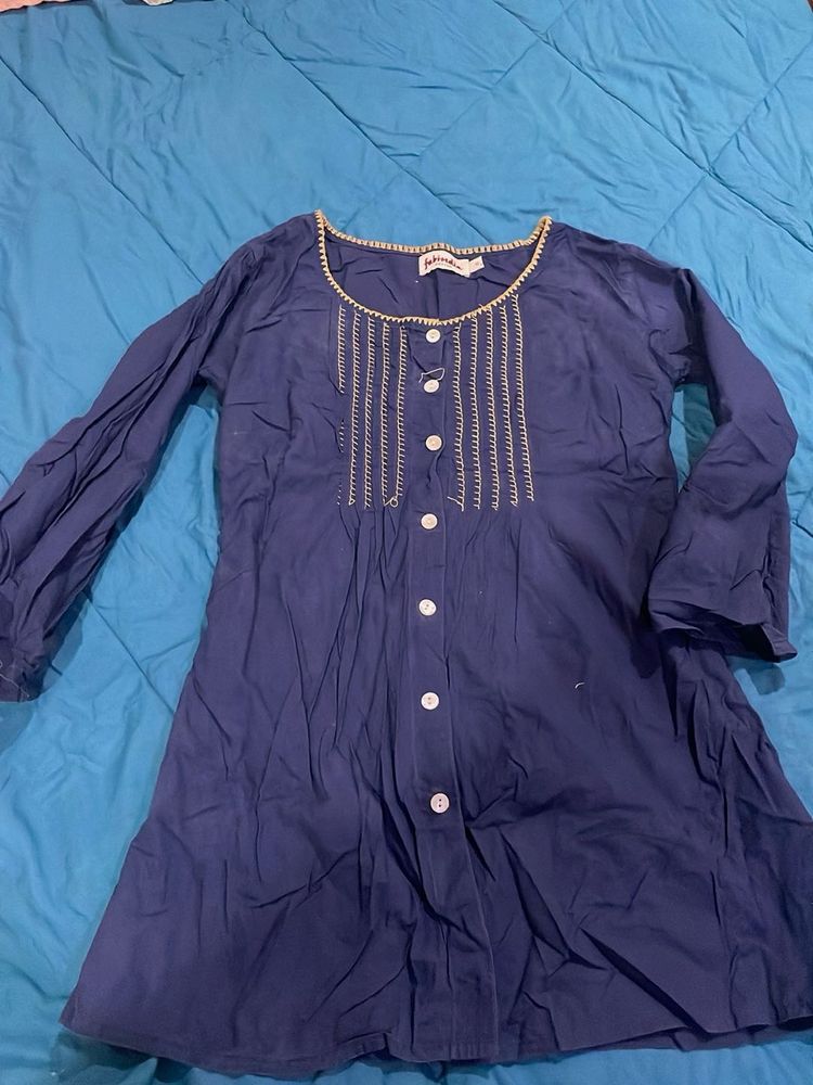 Elegant Navy Blue Kurti