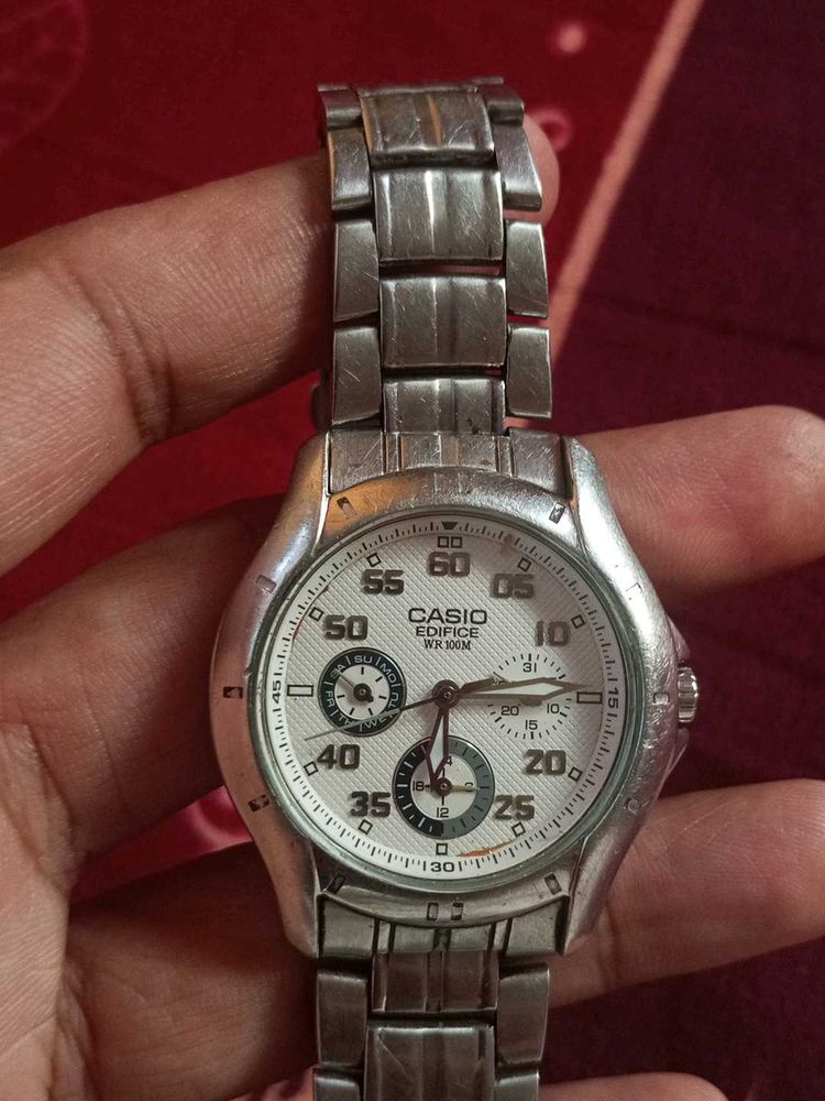 Casio Edifice Multifunction White Dial Men&#39;s Watch