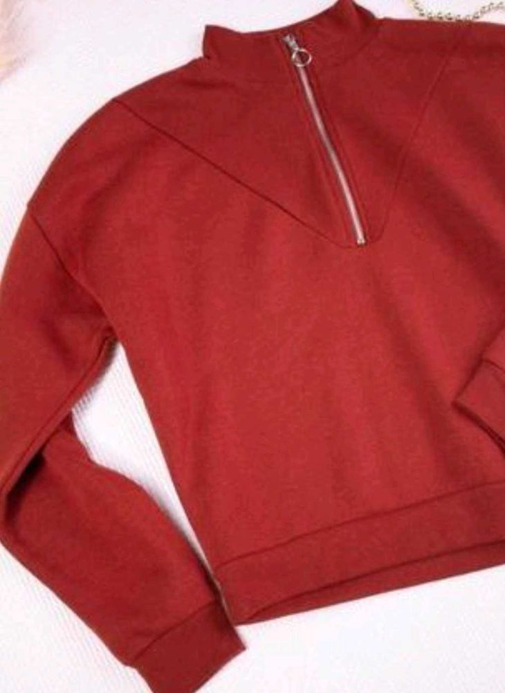 Primark Red Zip-up Pullover