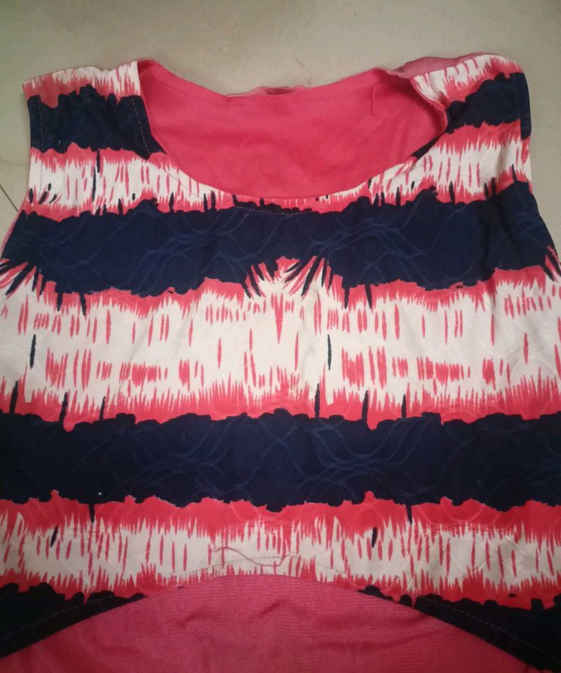 Casual Pink &amp; Navy Dress