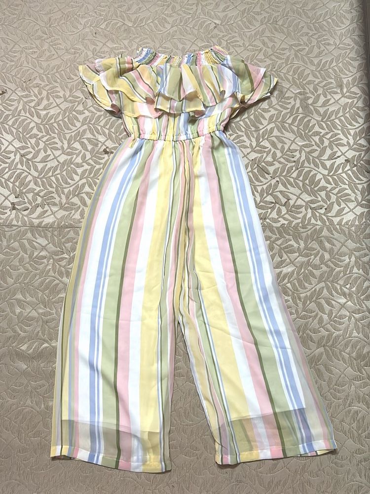 Striped Ruffle Jumpsuit