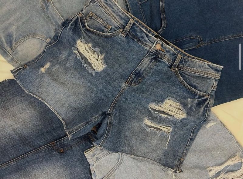 Distressed Denim Shorts