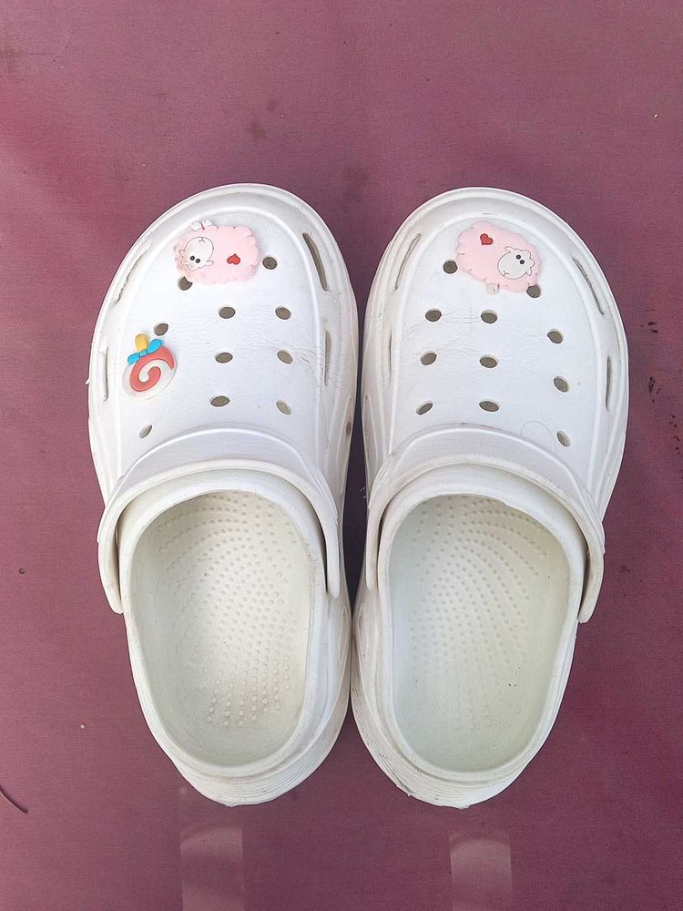 Fun White Clogs with Charms!