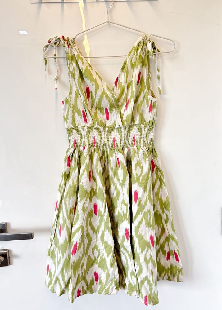 Bombay Paisley Green Printed Dress | Size XXS