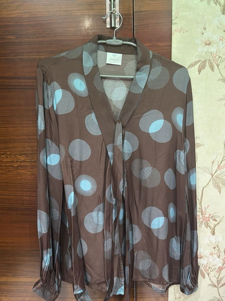 Brown Polka Dot Blouse