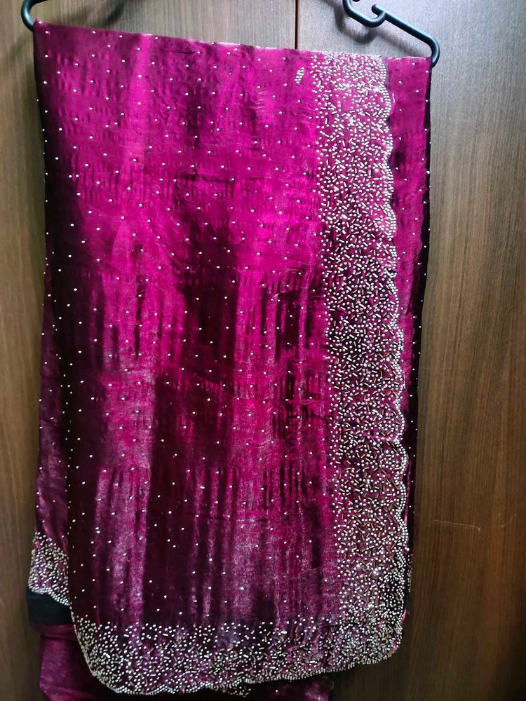 wine party wear saree
