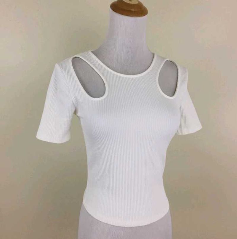 Zara White Cutout Top