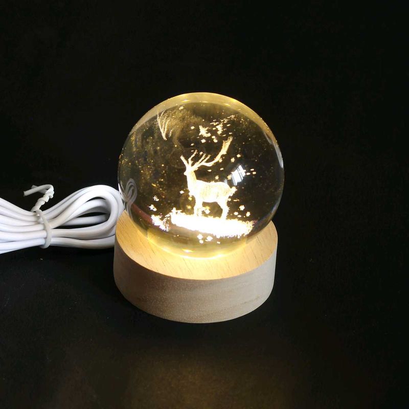 3D Deer Crystal lamp