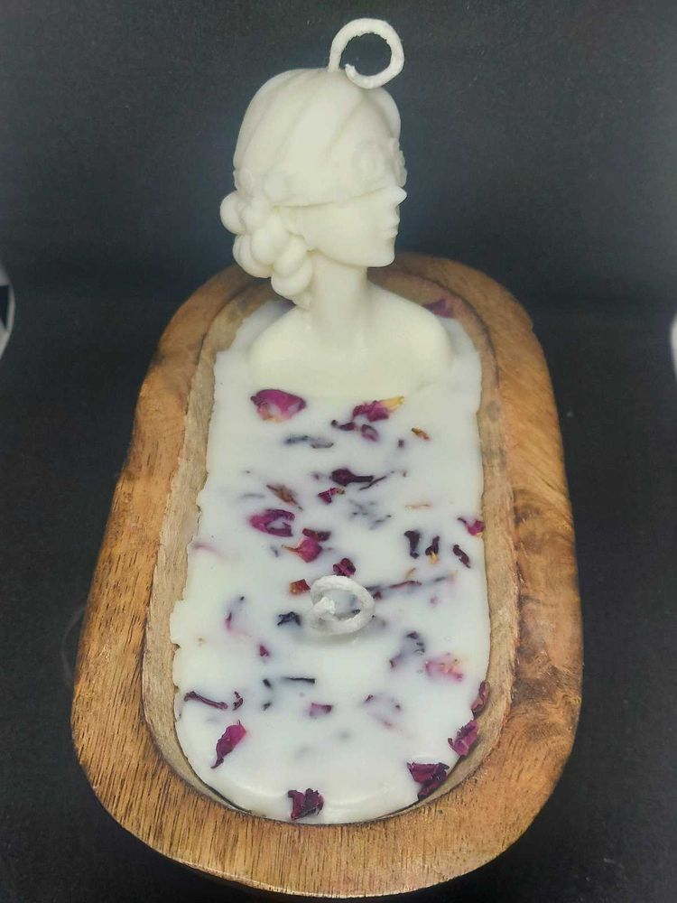 Lady Candle with Rose petals