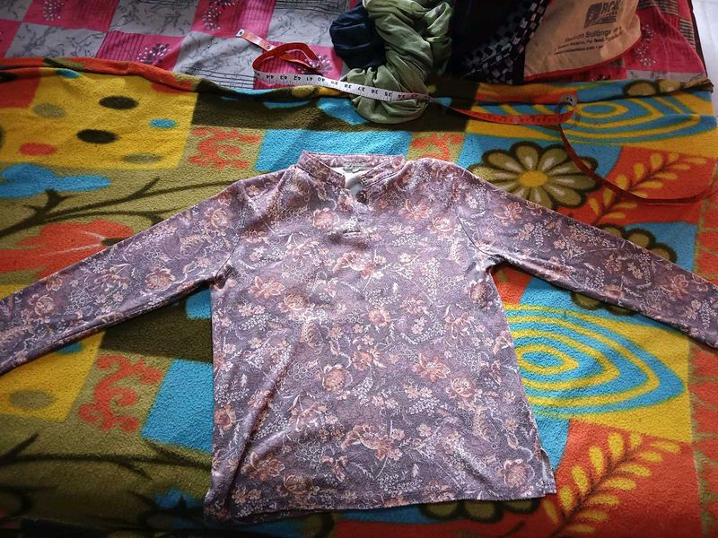 Patterned Long Sleeve Top