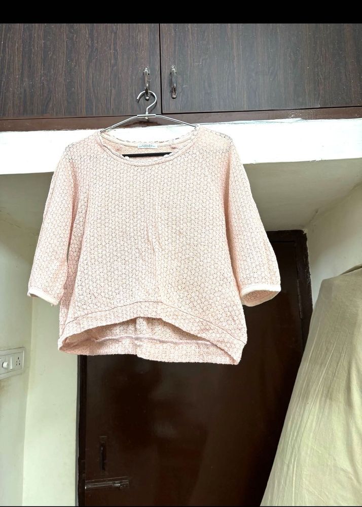 🆕 Pink Knit Shimmer Top