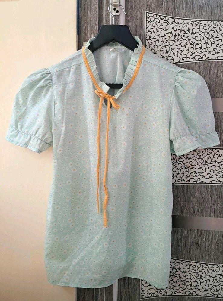 Vintage Floral Ruffle Blouse