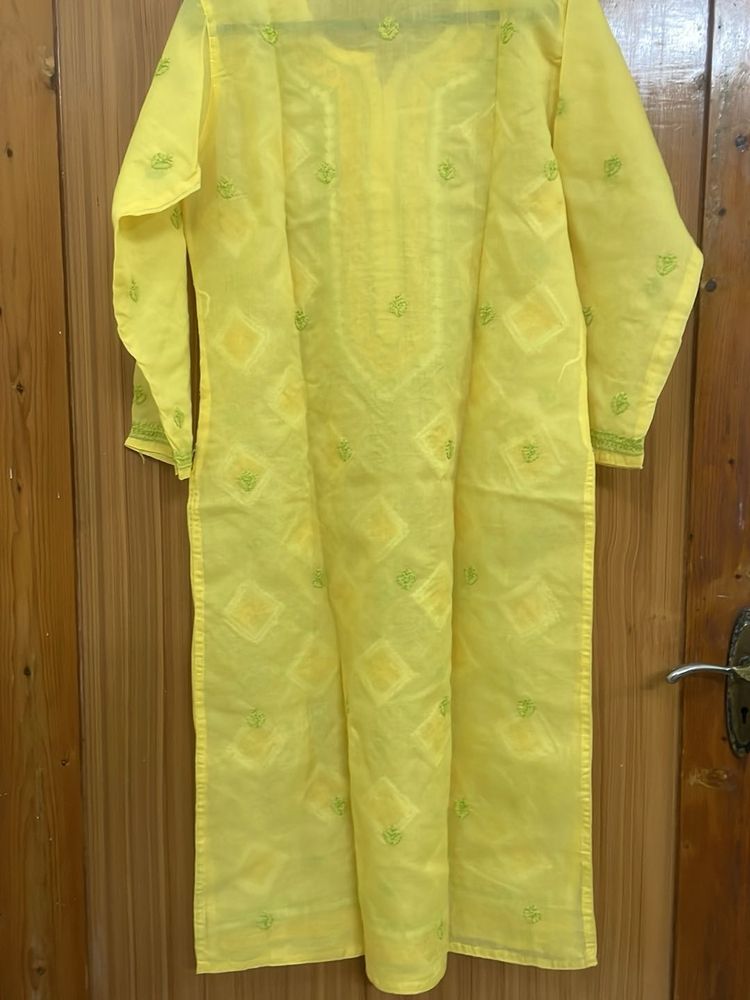 Yellow Embroidered Kurta
