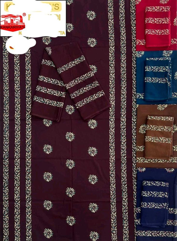 Floral Print Unstitched Salwar Suit Material