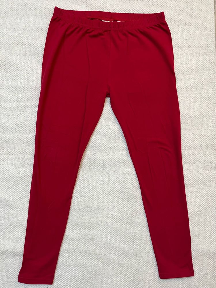 Westside Utsa Red Cotton Leggings