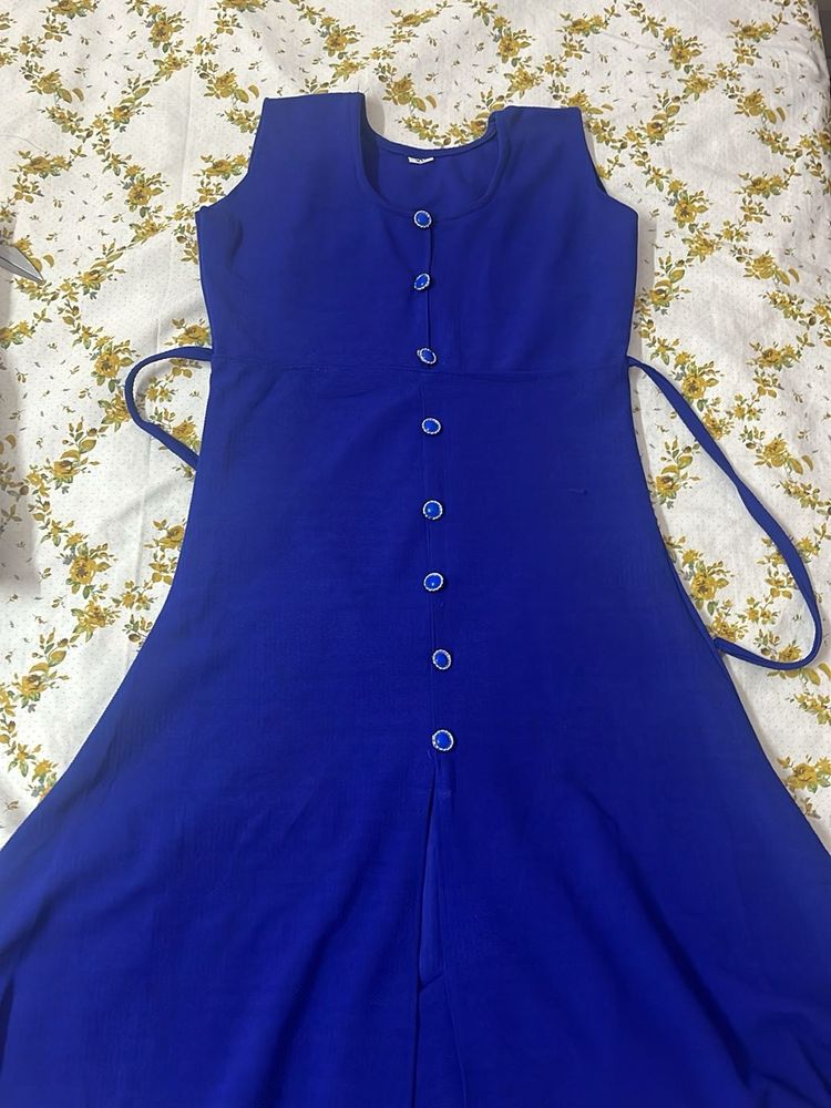 Navy Blue Dress With slit