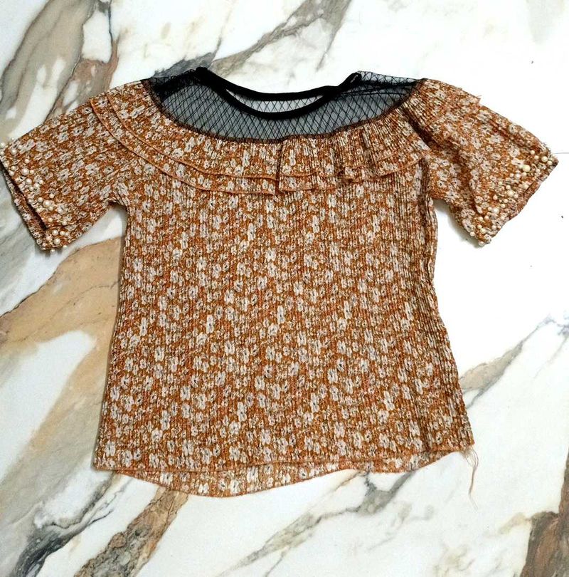 Floral Print Ruffle Top
