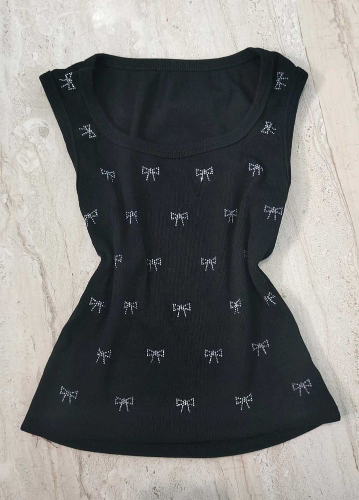 Classic Bow Black Tank