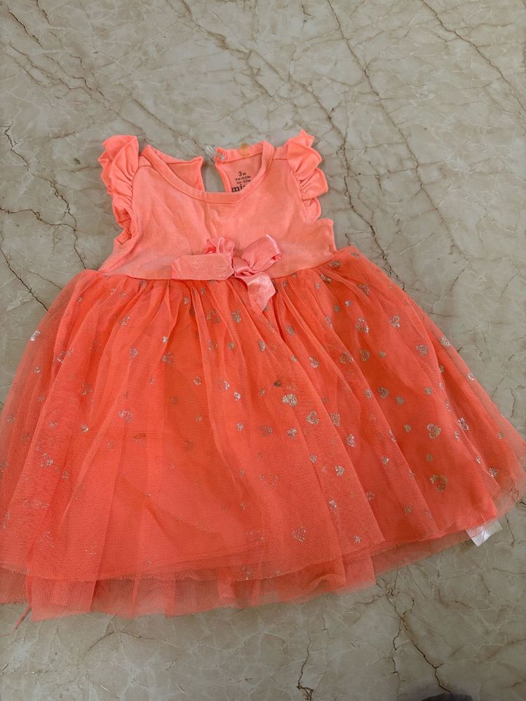 Orange Tulle Party Dress