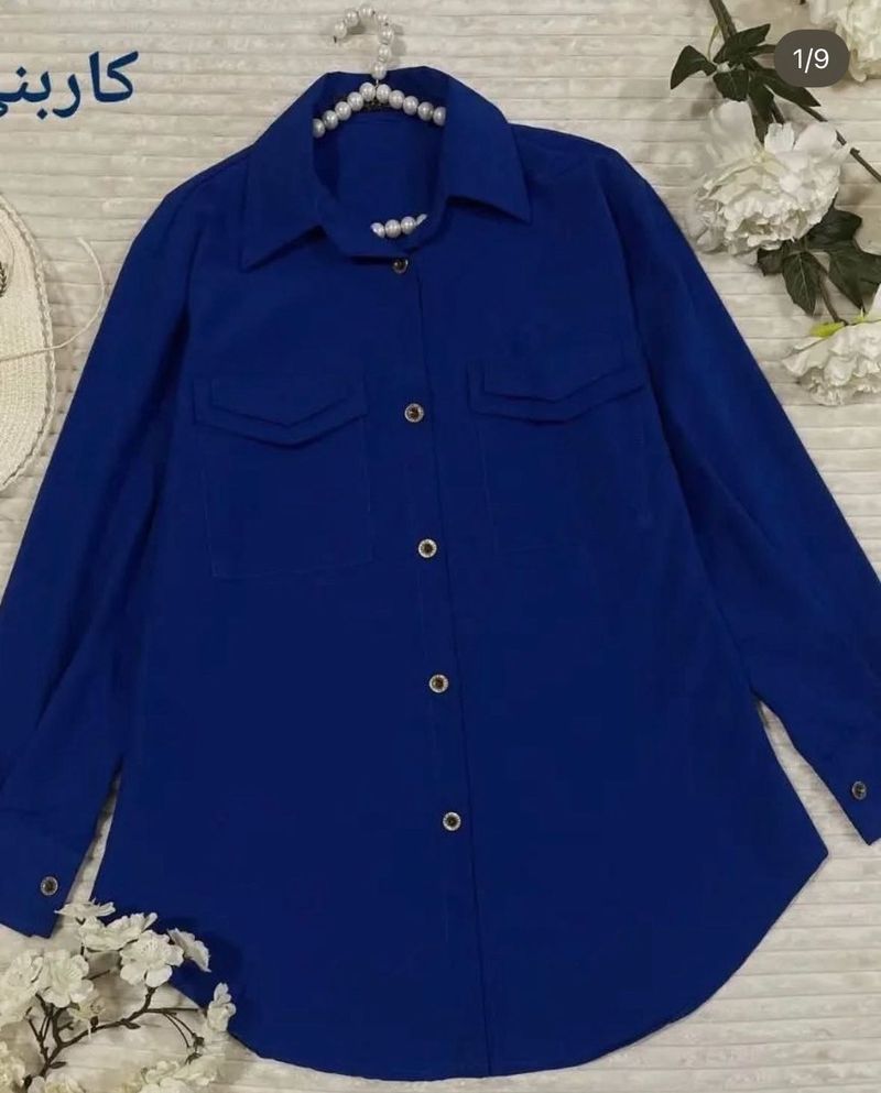 Royal Blue Button-Up Shirt