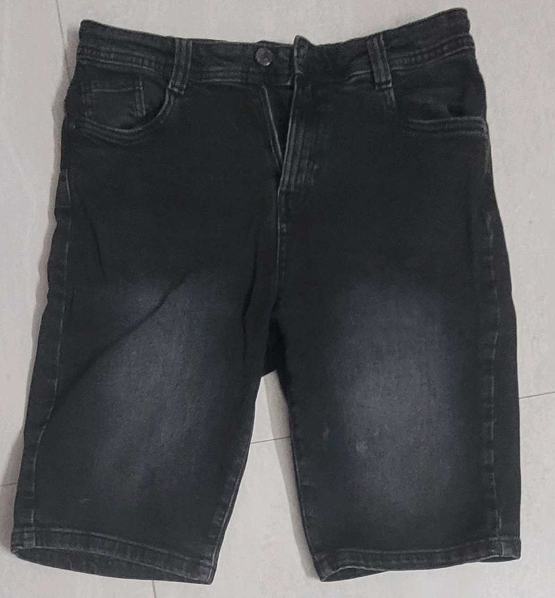 Black Denim Shorts