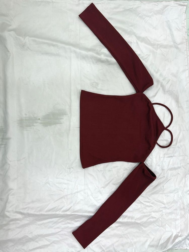 Burgundy Long Sleeve Top