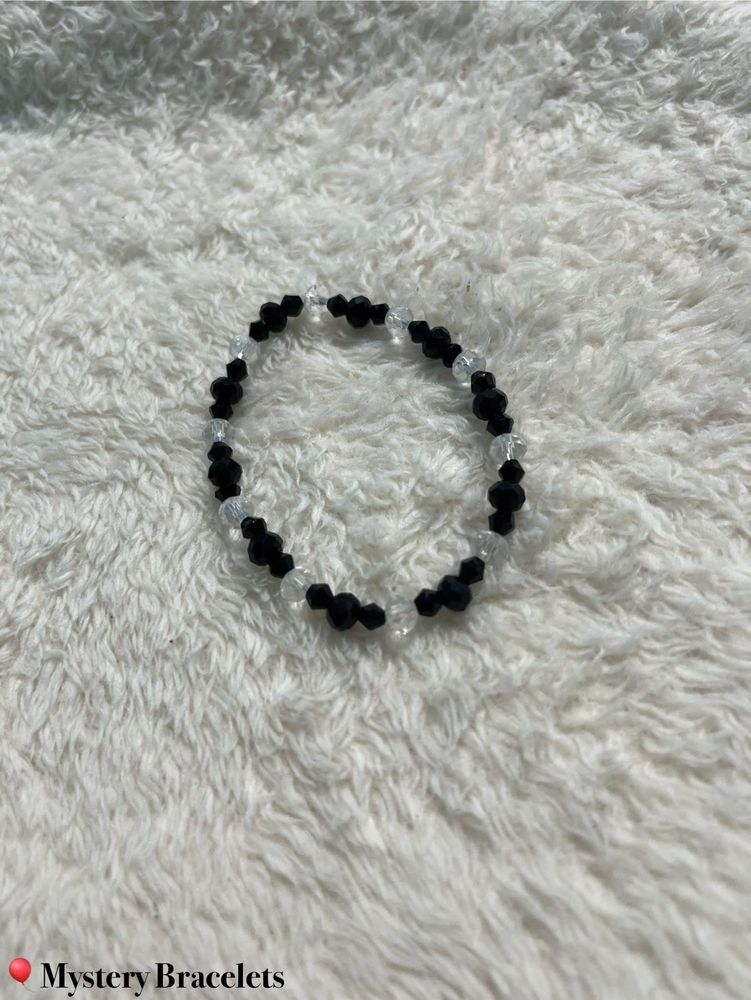 Black &amp; Clear Beaded Bracelet