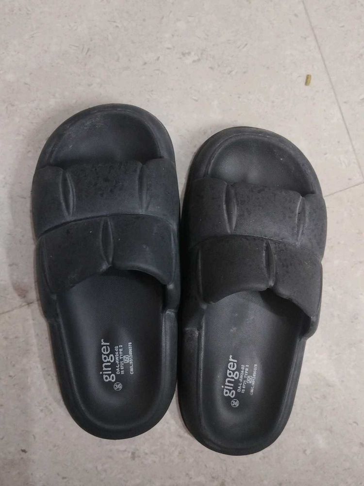 Ginger Black Pool Slides - Size 36