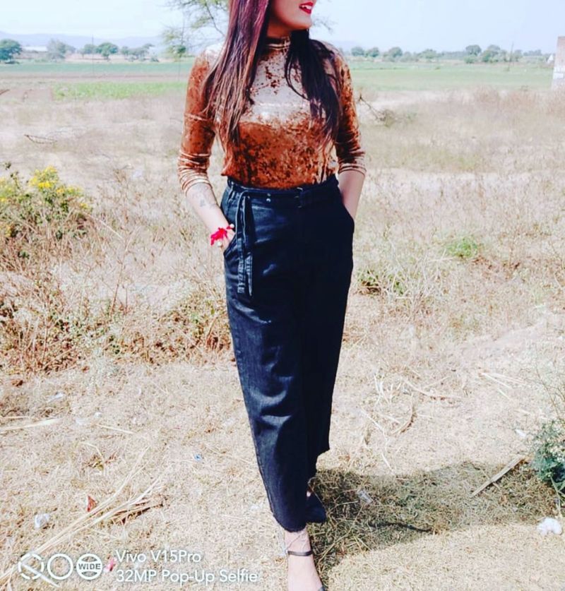 Charcoal Black Flared Jeans