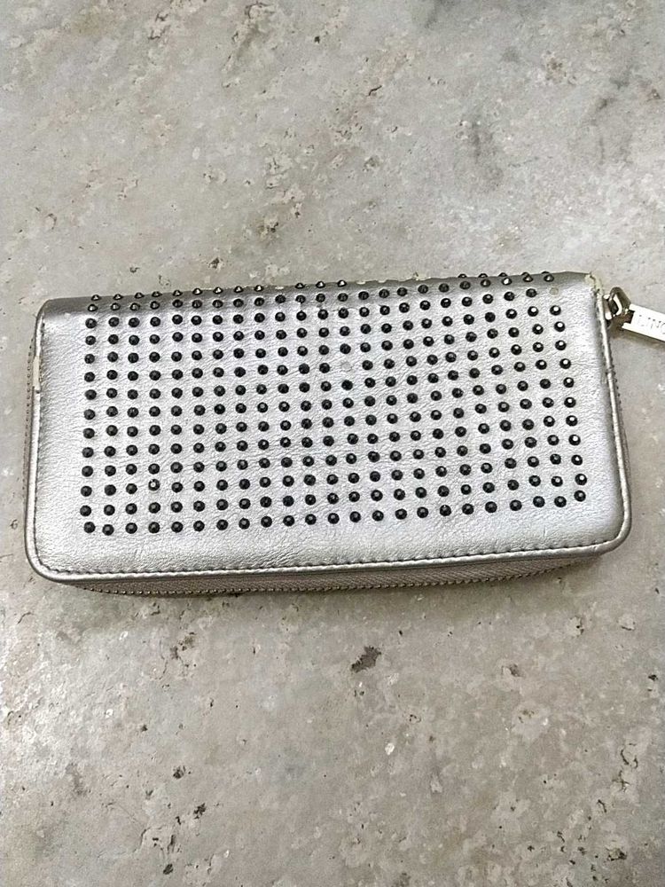 Studded Silver Wallet