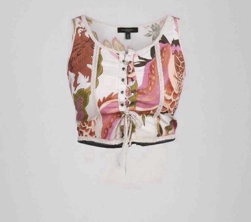 Floral Lace-Up Cordset