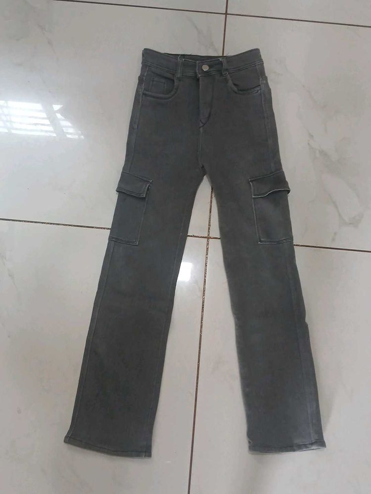 Grey Cargo Pants for women