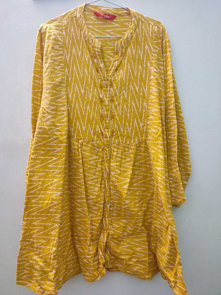 Stylish Yellow Printed Tunic