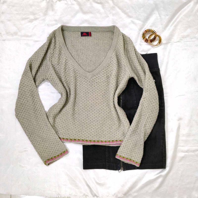 Grey woolen Kappa pullover