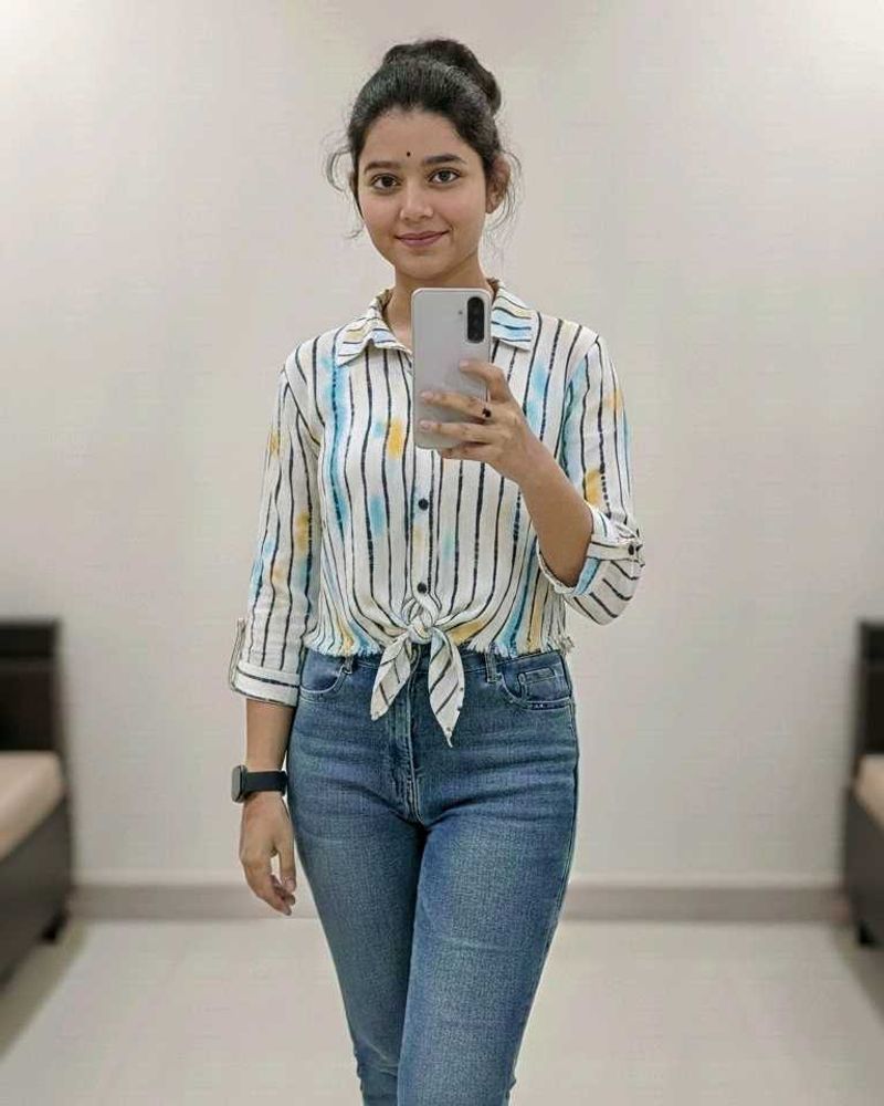 Striped Tie-Front Top