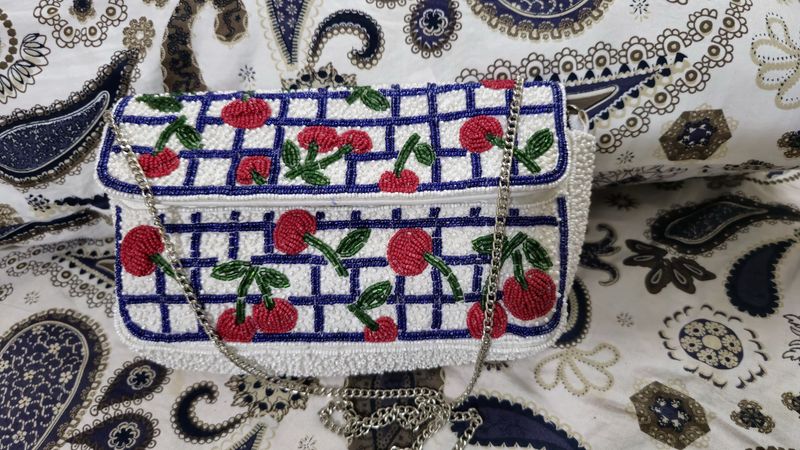 Primark UK Brand  Cute Cherry Beaded Shoulder Bag