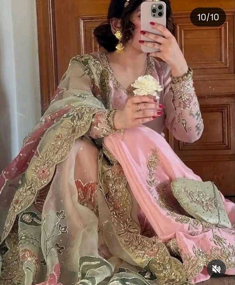 Elegant Pink Kurta and plazzo Set