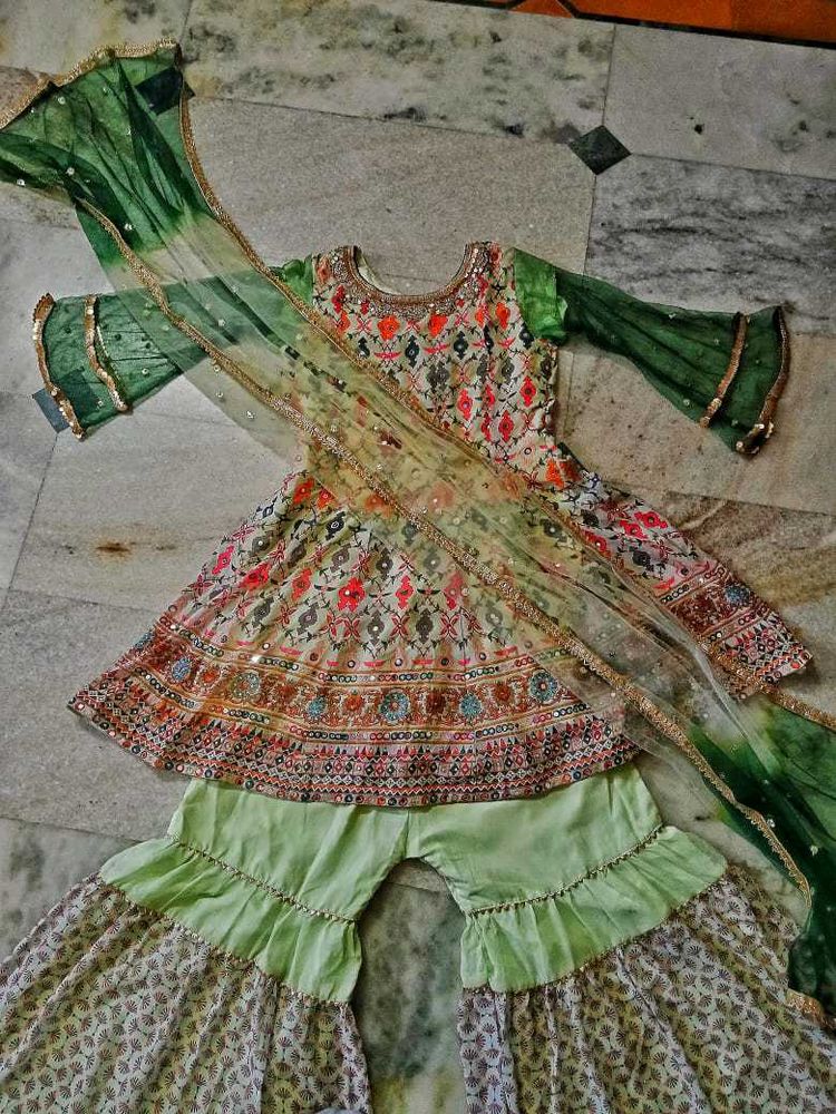 New Heavy Corset Kurta Garara Set Mirror Work